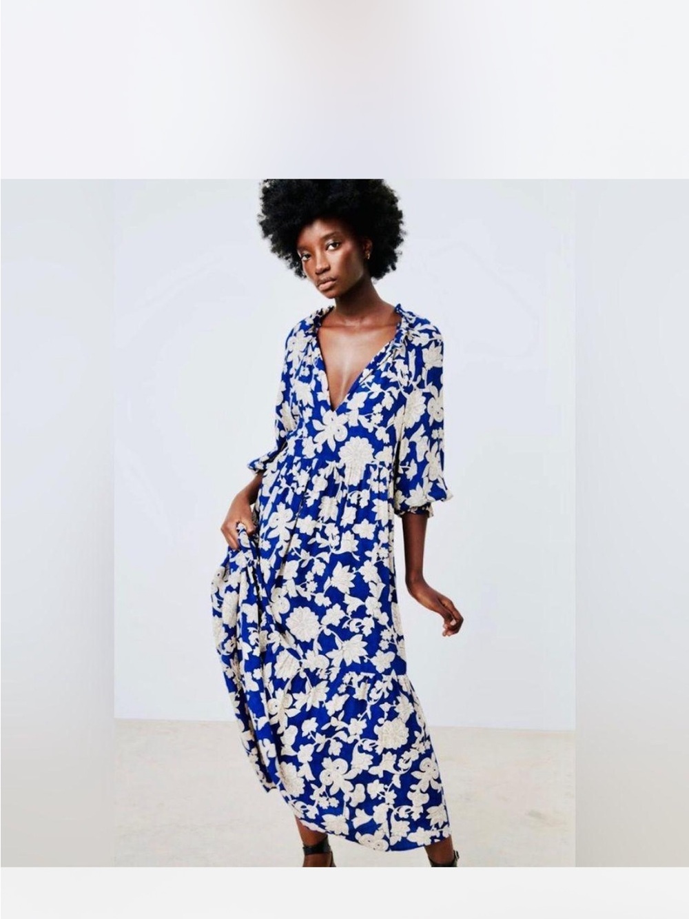 Zara Floral print Oversized Flowy Maxi dress